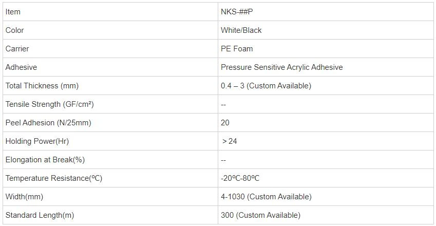 Double-Sided PE Foam Tape Double-Sided PE Foam Tape